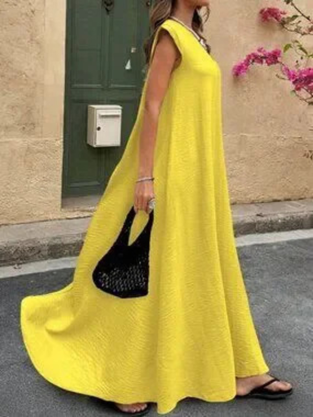 ZARA Yellow Casual Women's Extra Long Dress